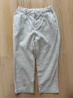 Zara Boys Light Beige Linen-Blend Suit Pants